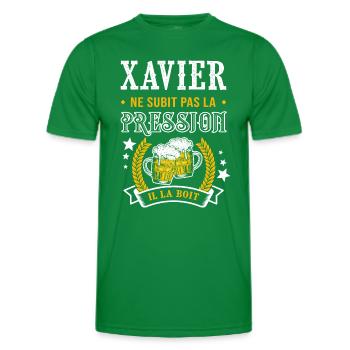Xavier bière xaviercadeau Xavier fêtes - T-shirt sport Homme - vert - Devant - AI Model Male 178 dark (178cm)