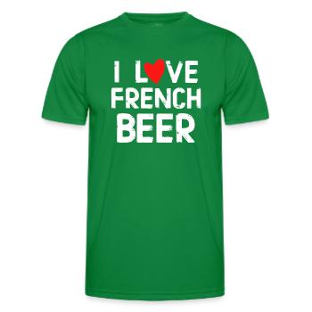 I love French beer humor beer - Men's Functional T-Shirt - kelly green - Front - AI Model Male 178 dark (178cm)