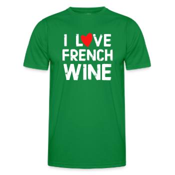 I love The French Wine Funny Gift - Men's Functional T-Shirt - kelly green - Front - AI Model Male 178 dark (178cm)