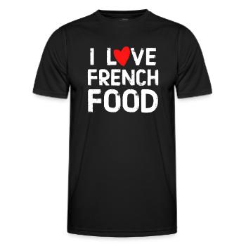 Ich liebe französisches Essen - Männer Funktions-T-Shirt - Schwarz - Vorne - AI Model Male 178 dark (178cm)