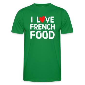 I love French food - Men's Functional T-Shirt - kelly green - Front - AI Model Male 178 dark (178cm)