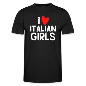 I love Italian girls - Men's Functional T-Shirt - black - Front - AI Model Male 178 dark (178cm)