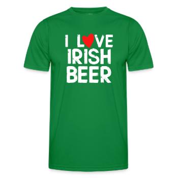 I love Irish beer - Men's Functional T-Shirt - kelly green - Front - AI Model Male 178 dark (178cm)