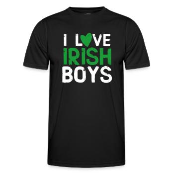I love Irish Boy Gift - Men's Functional T-Shirt - black - Front - AI Model Male 178 dark (178cm)