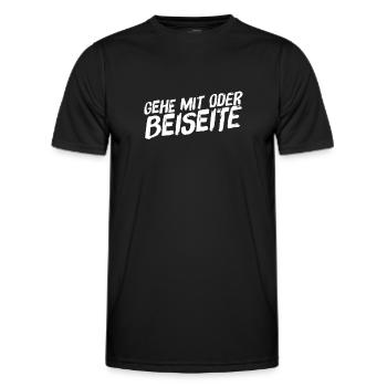auf welcher Seite stehst du? - Männer Funktions-T-Shirt - Schwarz - Vorne - AI Model Male 178 dark (178cm)
