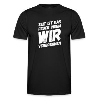das Feuer der Zeit - Männer Funktions-T-Shirt - Schwarz - Vorne - AI Model Male 178 dark (178cm)