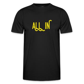 ich setze alles auf eine Karte - Männer Funktions-T-Shirt - Schwarz - Vorne - AI Model Male 178 dark (178cm)