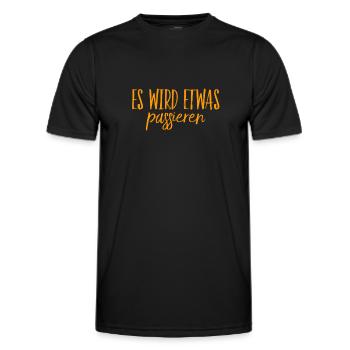Something happens - Men's Functional T-Shirt - black - Front - AI Model Male 178 dark (178cm)