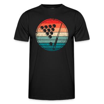 Retro Billiards Pool Player - Men's Functional T-Shirt - black - Front - AI Model Male 178 dark (178cm)