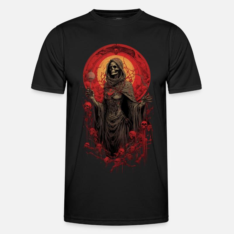 Lady Tod Sensenmann, - Männer Funktions-T-Shirt - Schwarz