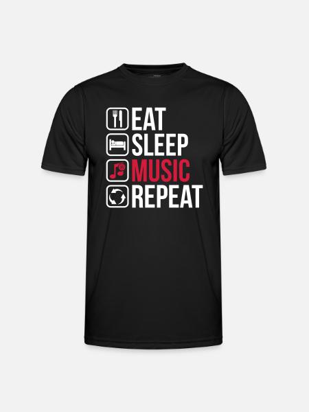 Eat Sleep Music Repeat - Men's Functional T-Shirt - black