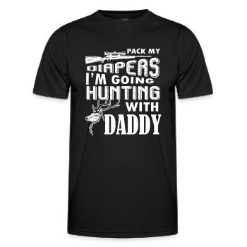 Jagd Ich gehe mit Papa auf die Jagd - Männer Funktions-T-Shirt - Schwarz - Vorne - AI Model Male 178 dark (178cm)