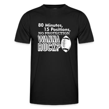 Rugby will rucken - Männer Funktions-T-Shirt - Schwarz - Vorne - AI Model Male 178 dark (178cm)