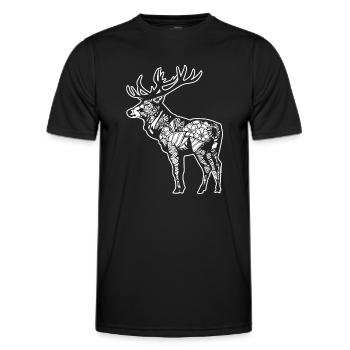 Elch Elch Blumenmuster - Männer Funktions-T-Shirt - Schwarz - Vorne - AI Model Male 178 dark (178cm)