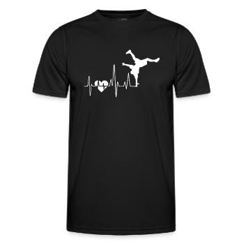 Breakdance Breakdance Herzschlag - Männer Funktions-T-Shirt - Schwarz - Vorne - AI Model Male 178 dark (178cm)