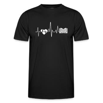 Buch Buch Herzschlag - Männer Funktions-T-Shirt - Schwarz - Vorne - AI Model Male 178 dark (178cm)