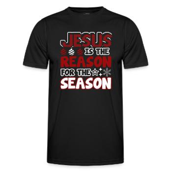Christmas Jesus Is The Reason For The Season - Men's Functional T-Shirt - black - Front - AI Model Male 178 dark (178cm)
