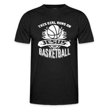 Basketball This Girl Run On Jesus And Basketball - Men's Functional T-Shirt - black - Front - AI Model Male 178 dark (178cm)