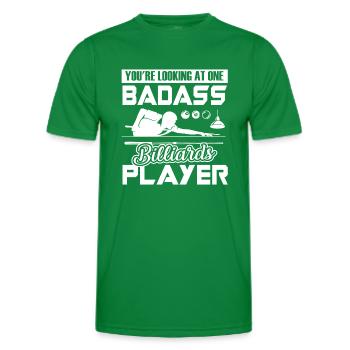 Funny Badass Billiards Player - Men's Functional T-Shirt - kelly green - Front - AI Model Male 178 dark (178cm)