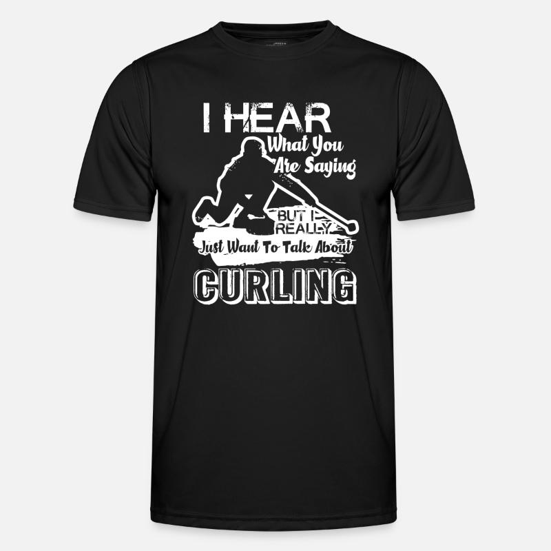 Curling Talk About Curling - Men's Functional T-Shirt - black