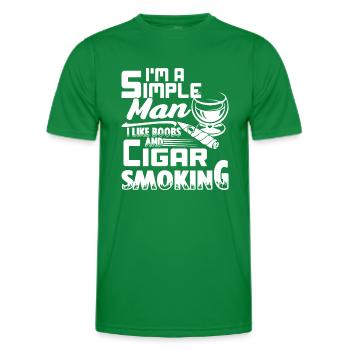 Cigar Smoking I Like Cigar Smoking - Men's Functional T-Shirt - kelly green - Front - AI Model Male 178 dark (178cm)