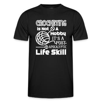 Crocheting Is A Life Skill - Men's Functional T-Shirt - black - Front - AI Model Male 178 dark (178cm)