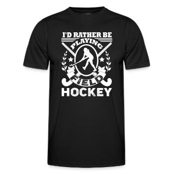 Field Hockey I'd Rather Be Playing Field Hockey - Men's Functional T-Shirt - black - Front - AI Model Male 178 dark (178cm)