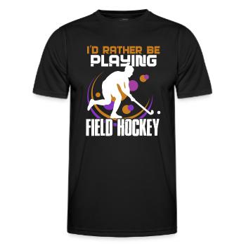 Field Hockey I'd Rather Be Playing Field Hockey - Men's Functional T-Shirt - black - Front - AI Model Male 178 dark (178cm)