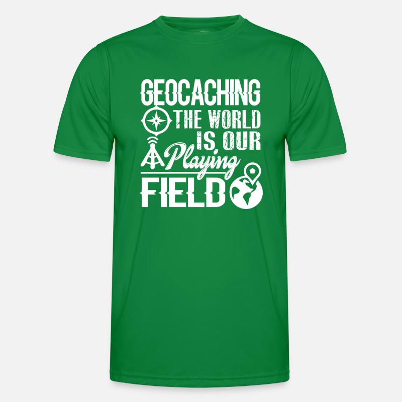 Geocaching The World Is Our Playing Field Men's Functional T-Shirt