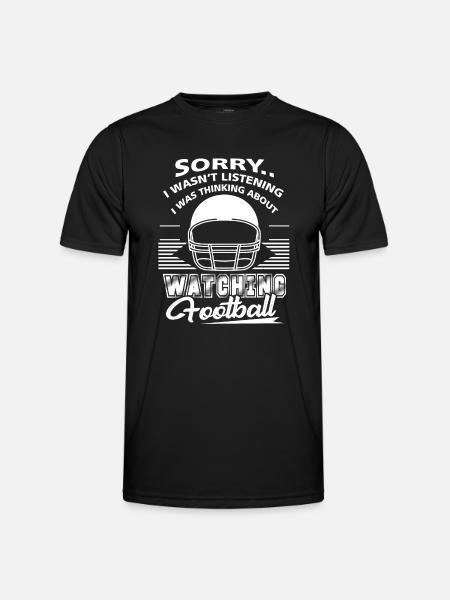 Football Thinking About Watching Football - Men's Functional T-Shirt - black
