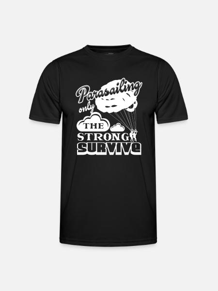 Parasailing Only The Strong Survive - Men's Functional T-Shirt - black