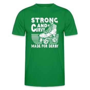 Strong And Curvy Made For Roller Derby - Men's Functional T-Shirt - kelly green - Front - AI Model Male 178 dark (178cm)