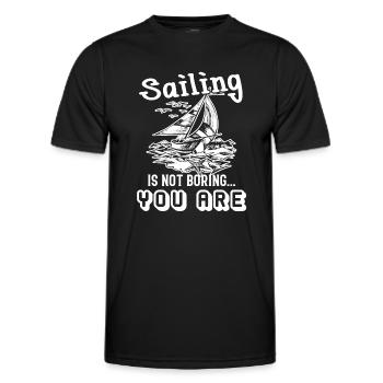 Sailing Is Not Boring - Men's Functional T-Shirt - black - Front - AI Model Male 178 dark (178cm)