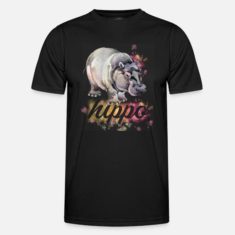 Cute Hippo Gifts - Men's Functional T-Shirt - black