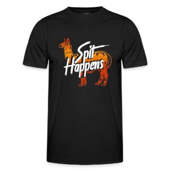 Llama Spit Happens - Men's Functional T-Shirt - black - Front - AI Model Male 178 dark (178cm)