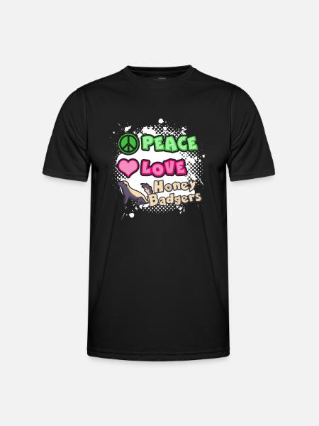 Peace Love Honey Badgers - Men's Functional T-Shirt - black