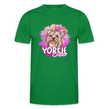 Funny Yorkie Mom - Men's Functional T-Shirt - kelly green - Front - AI Model Male 178 dark (178cm)
