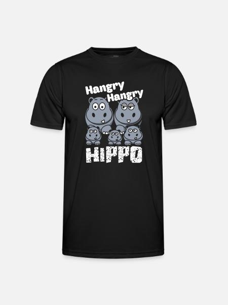 Funny Hangry Hippo - Men's Functional T-Shirt - black