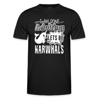 Narwhal Lets Be Narwhals - Men's Functional T-Shirt - black - Front - AI Model Male 178 dark (178cm)