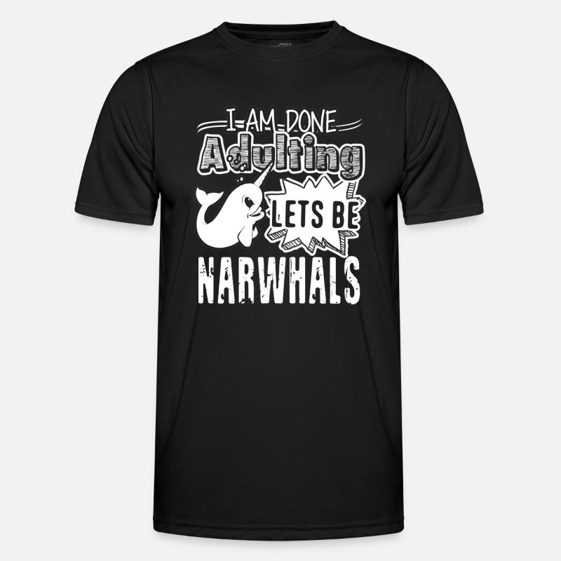 Narwhal Lets Be Narwhals - Men's Functional T-Shirt - black