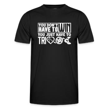 Triathlon Just Have To Tri - Men's Functional T-Shirt - black - Front - AI Model Male 178 dark (178cm)