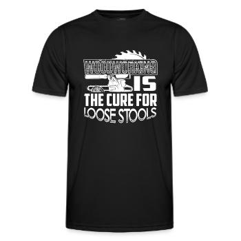 Woodworking Is For Loose Stools - Men's Functional T-Shirt - black - Front - AI Model Male 178 dark (178cm)