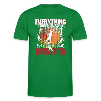 Badminton Is Everything - Men's Functional T-Shirt - kelly green - Front - AI Model Male 178 dark (178cm)