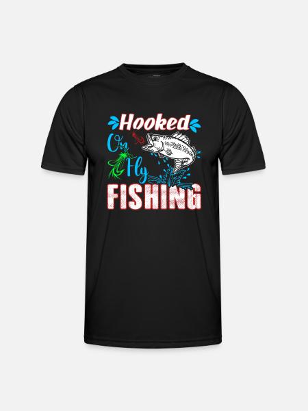 Hooked On Fly Fishing - Men's Functional T-Shirt - black