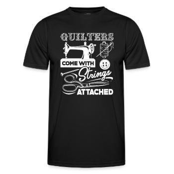 Quilter Quilters Come With Strings Attached - Men's Functional T-Shirt - black - Front - AI Model Male 178 dark (178cm)