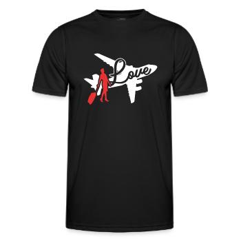 Flight Attendant Love Flight Attendant - Men's Functional T-Shirt - black - Front - AI Model Male 178 dark (178cm)