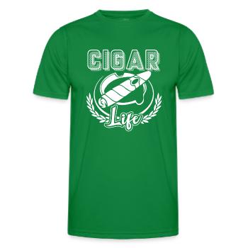 Cigar Smoking Cigar Life - Men's Functional T-Shirt - kelly green - Front - AI Model Male 178 dark (178cm)