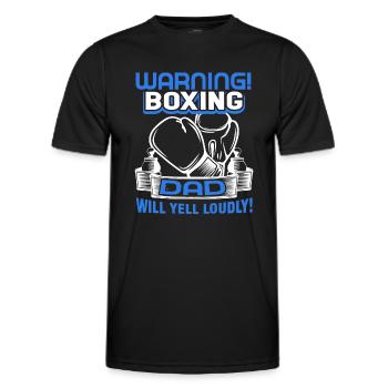 Boxing Boxing Dad Will Yell Loudly - Men's Functional T-Shirt - black - Front - AI Model Male 178 dark (178cm)