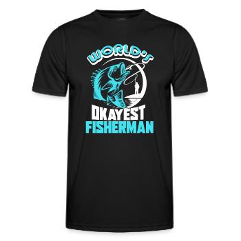 Fisherman World's Okayest Fisherman - Men's Functional T-Shirt - black - Front - AI Model Male 178 dark (178cm)
