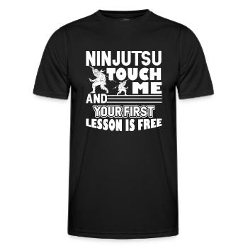 Ninjutsu First Ninjutsu Lesson Is Free - Men's Functional T-Shirt - black - Front - AI Model Male 178 dark (178cm)
